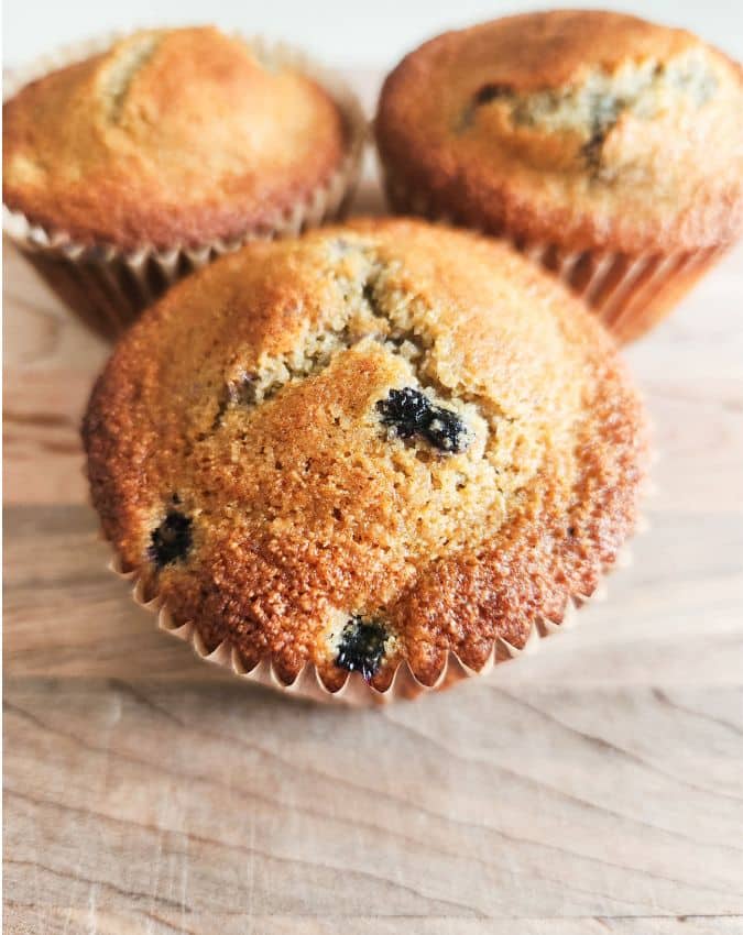 fresh milled flour blueberry muffins no refined sugar