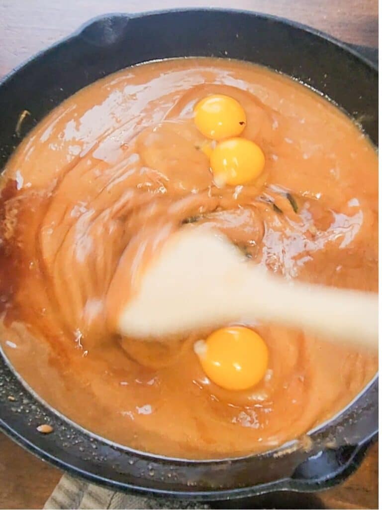 gluten, dairy, and sugar free monster cookies recipe-step one combine the peanut butter, honey, vanilla, eggs and mix